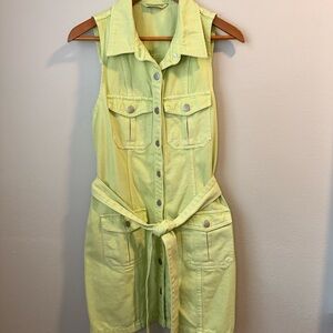 Amanda Uprichard Sleeveless green Button-Down Jean Dress Large